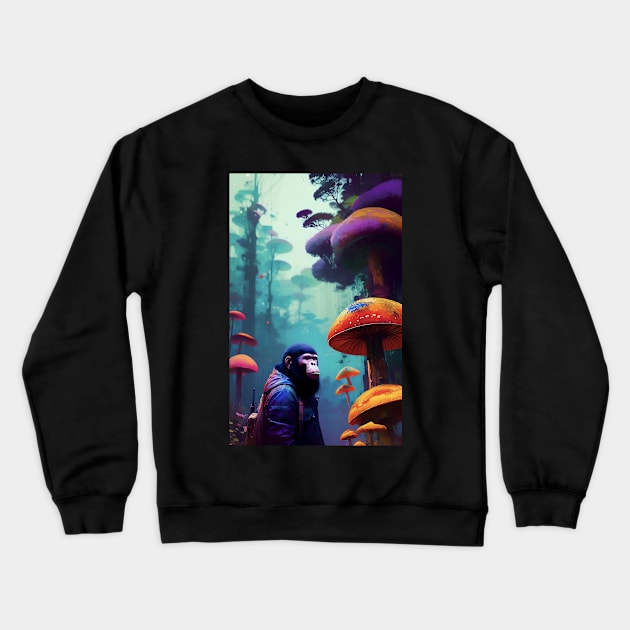 Abstract Another World Ape Crewneck Sweatshirt by Voodoo Production